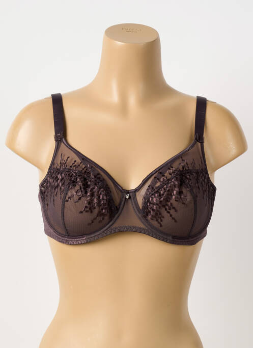 Soutien-gorge légère et transparente haut soutien-gorge emboitant marron EMPREINTE femme