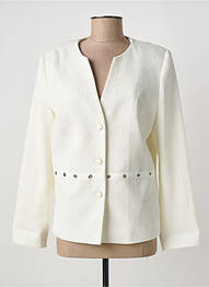 Veste casual col rond blanc CHRISTINE LAURE femme