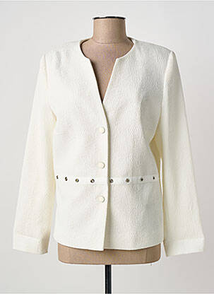 Veste casual col rond blanc CHRISTINE LAURE femme
