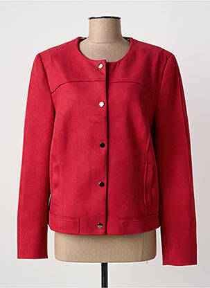 Veste casual col rond rouge CHRISTINE LAURE femme