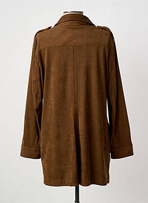 Robe courte manches longues manches longues marron CHRISTINE LAURE femme