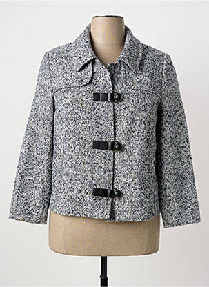 Manteau court coupe droite sans capuche gris CHRISTINE LAURE femme