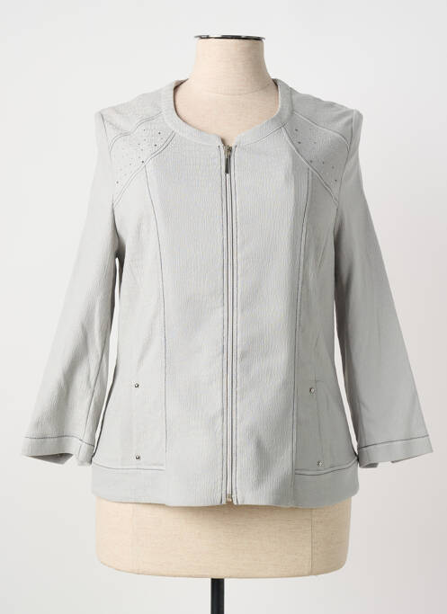 Veste casual col rond gris CHRISTINE LAURE femme
