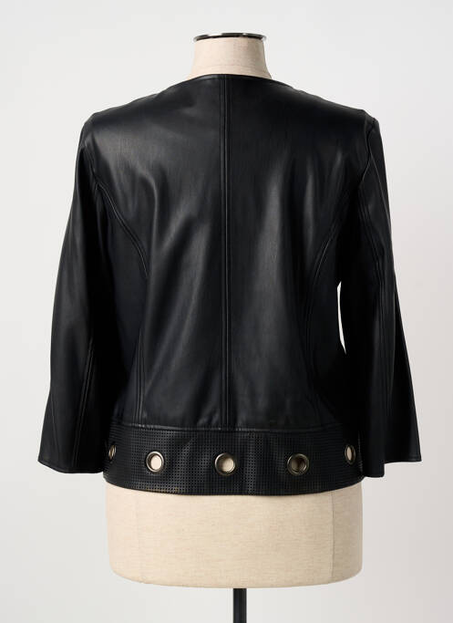Veste simili cuir fermeture zippée sur le devant noir REVER MILE femme