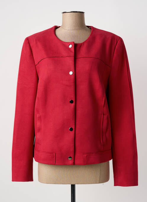 Veste casual col rond rouge CHRISTINE LAURE femme