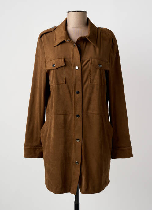 Robe courte manches longues manches longues marron CHRISTINE LAURE femme