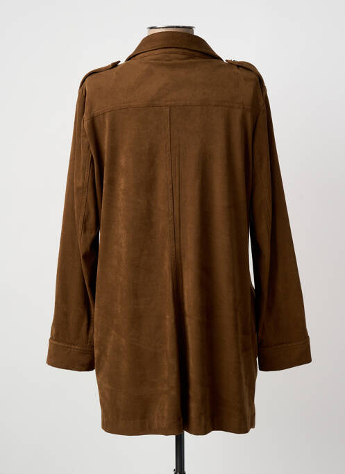 Robe courte manches longues manches longues marron CHRISTINE LAURE femme