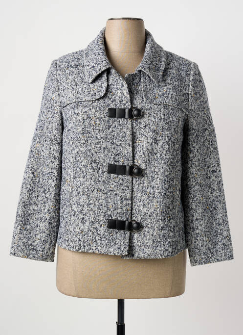 Manteau court coupe droite sans capuche gris CHRISTINE LAURE femme