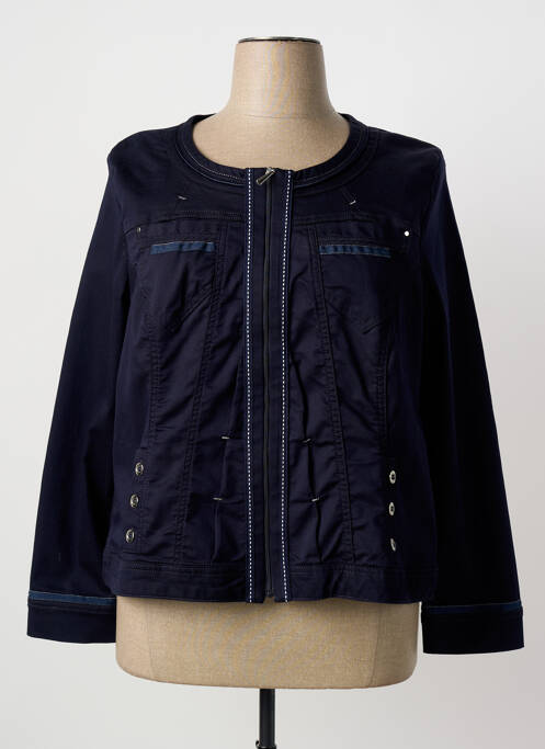 Veste casual col rond bleu CHRISTINE LAURE femme