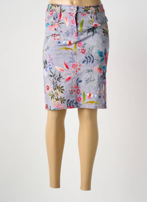 Jupe mi-longue bleu GRIFFON femme