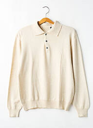 Pull manches longues manches longues beige WOOLMARK homme