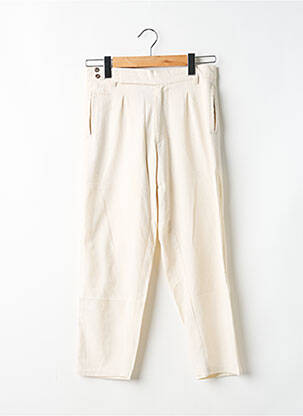 Pantalon droit fermeture zippée sous rabat avec crochet beige SYN NYM homme