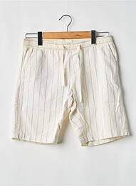 Bermuda taille élastique beige SANS MARQUE homme