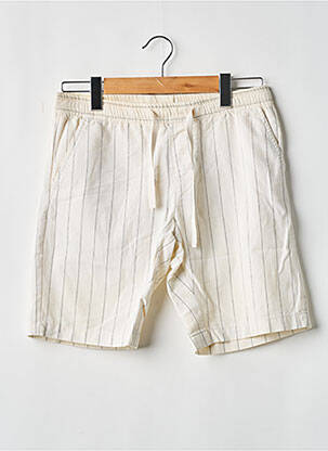 Bermuda taille élastique beige SANS MARQUE homme