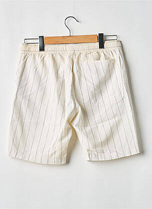 Bermuda taille élastique beige SANS MARQUE homme