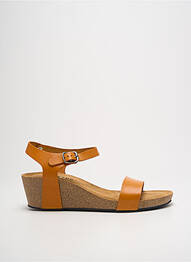 Sandales/nu pieds matière lisse talon de 4 à 6cm jaune PLAKTON femme