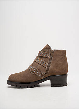 Bottines/boots nubuck talon de 4 à 6cm marron ALFA femme