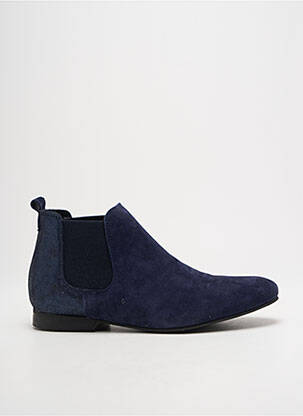 Bottines/boots tissage satiné talon plat jusqu'à 3cm bleu AVANAKAN femme