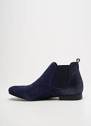 Bottines/boots tissage satiné talon plat jusqu'à 3cm bleu AVANAKAN femme