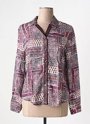 Chemisier coupe cintrée manches longues violet GUY DUBOUIS femme