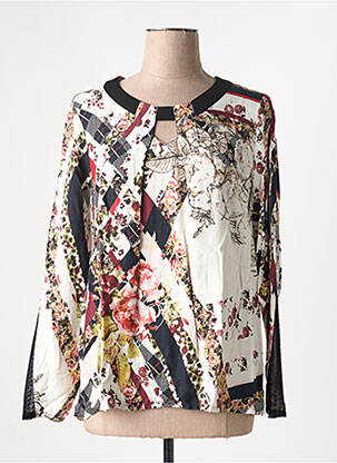 Blouse tissage popeline manches longues beige GUY DUBOUIS femme
