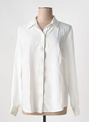 Chemisier tissage crêpe manches longues blanc GUY DUBOUIS femme