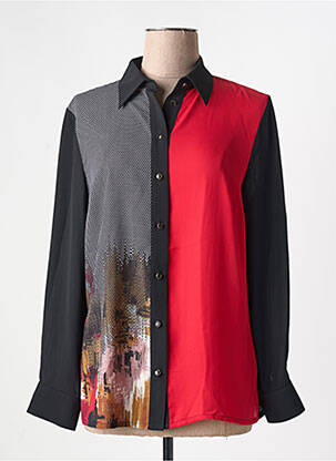Chemisier tissage crêpe manches longues noir GUY DUBOUIS femme