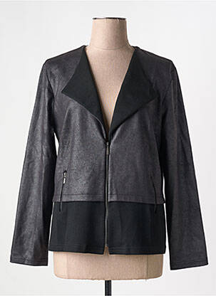 Veste casual tissage suedine noir GUY DUBOUIS femme