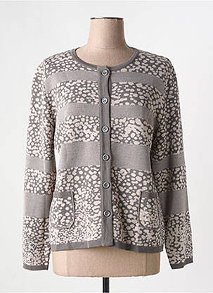 Gilet manches longues col rond gris I.ODENA femme
