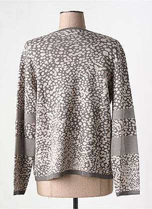 Gilet manches longues col rond gris I.ODENA femme
