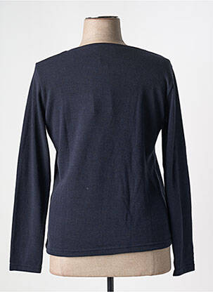 Pull coupe cintrée manches longues bleu GRIFFON femme