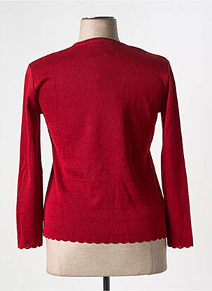 Pull coupe cintrée manches 3/4 rouge GRIFFON femme
