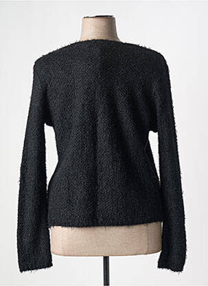 Gilet manches longues maille maille poilu noir GRIFFON femme