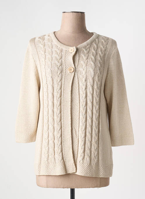 Gilet manches longues manches 3/4 beige I.ODENA femme