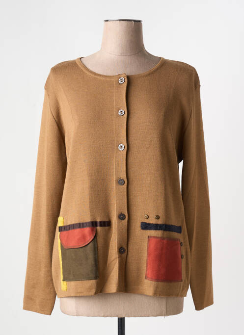 Gilet manches longues stretch marron I.ODENA femme