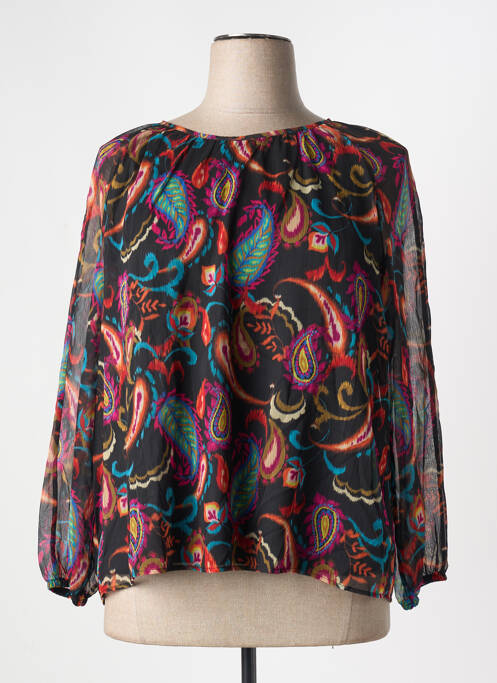 Blouse col rond manches longues noir GRIFFON femme