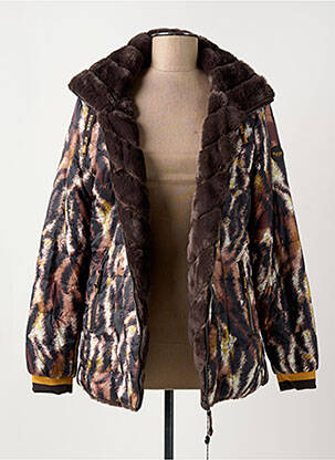 Doudoune poches a capuche marron REVER MILE femme