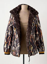 Doudoune poches a capuche marron REVER MILE femme