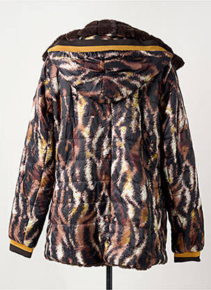 Doudoune poches a capuche marron REVER MILE femme