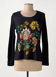 Pull coupe cintrée manches longues noir GRIFFON femme