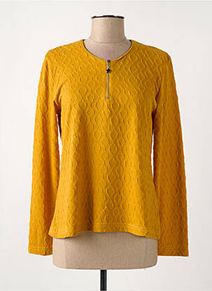 Top tissage jersey manches longues jaune GRIFFON femme