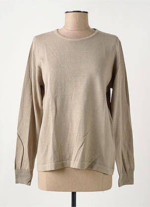 Pull tissage chiné manches longues marron QUATRE VINGT JOURS femme