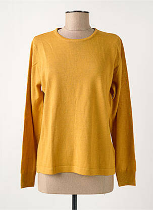 Pull coupe cintrée manches longues jaune QUATRE VINGT JOURS femme