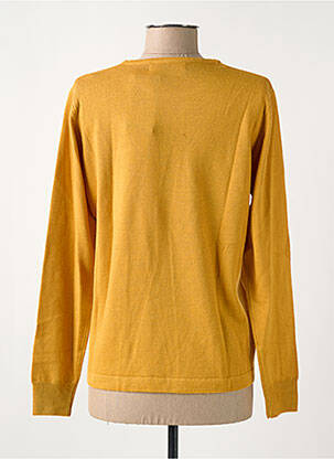 Pull coupe cintrée manches longues jaune QUATRE VINGT JOURS femme
