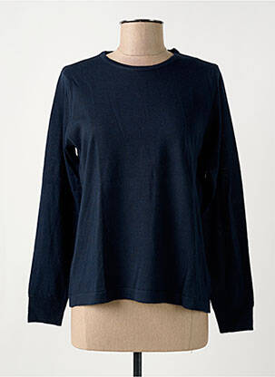 Pull stretch manches longues bleu QUATRE VINGT JOURS femme