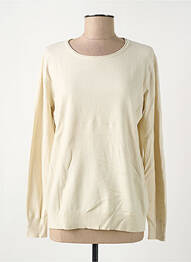 Pull stretch manches longues beige QUATRE VINGT JOURS femme