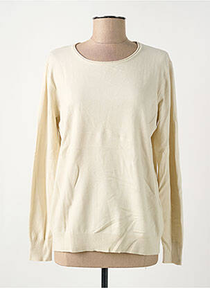 Pull stretch manches longues beige QUATRE VINGT JOURS femme