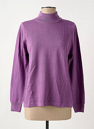 Pull stretch manches longues violet QUATRE VINGT JOURS femme