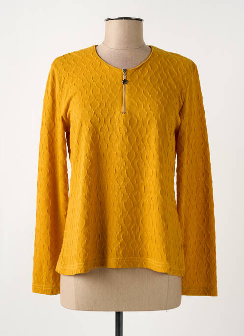 Top tissage jersey manches longues jaune GRIFFON femme