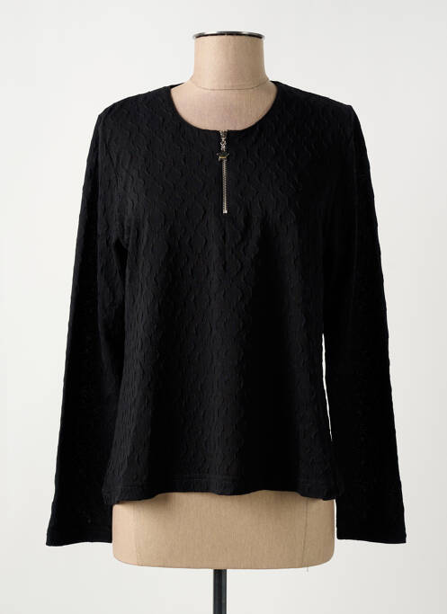 Top tissage jersey manches longues noir GRIFFON femme